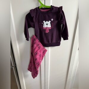 New George Purple Bear Sweatshirt and Pink Pants Set